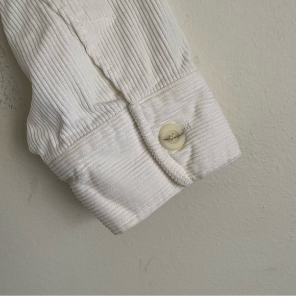 Zara White Cropped Corduroy Jacket with Wide Sleeves Trendy & Chic Size S/M - Picture 5 of 5